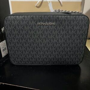 Michael Kors Gray Monogram Messenger Bag